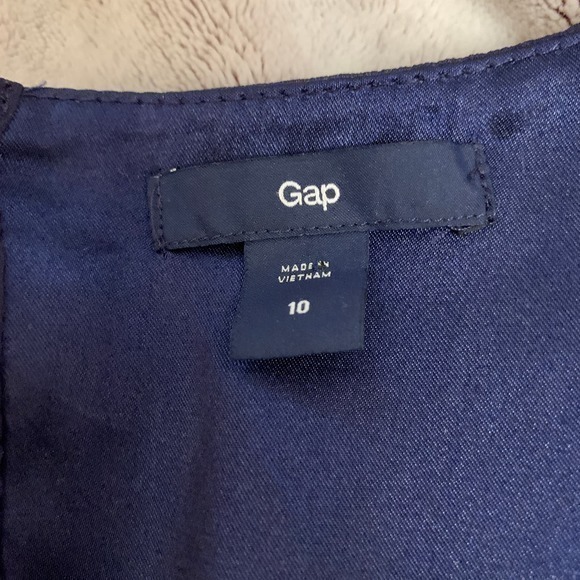 GAP Floral Print Sleeveless V-Neck Knee-Length Dress Navy Blue - Size 10 - Picture 3 of 5